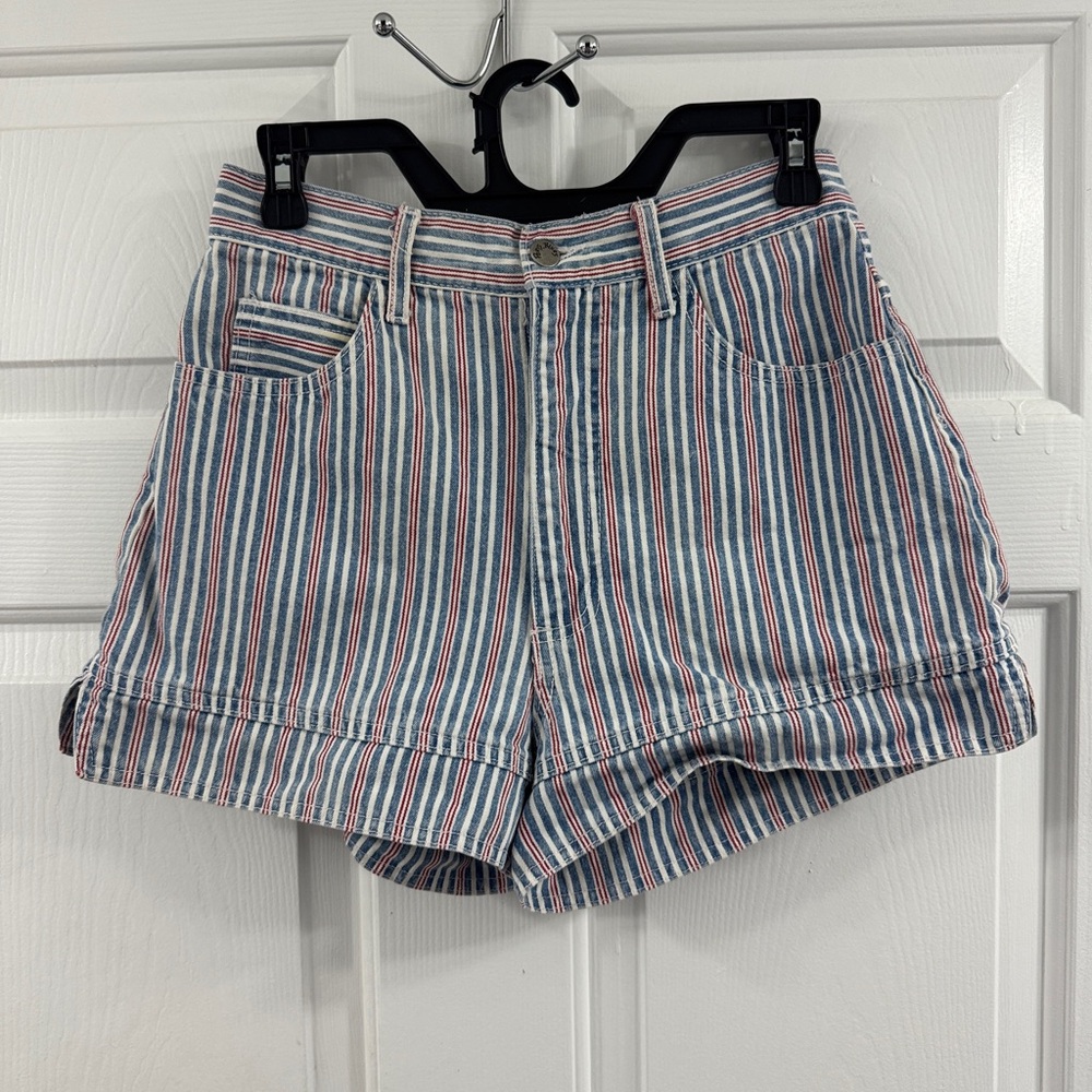 Paris Blues Red and Blue Striped Jean Shorts